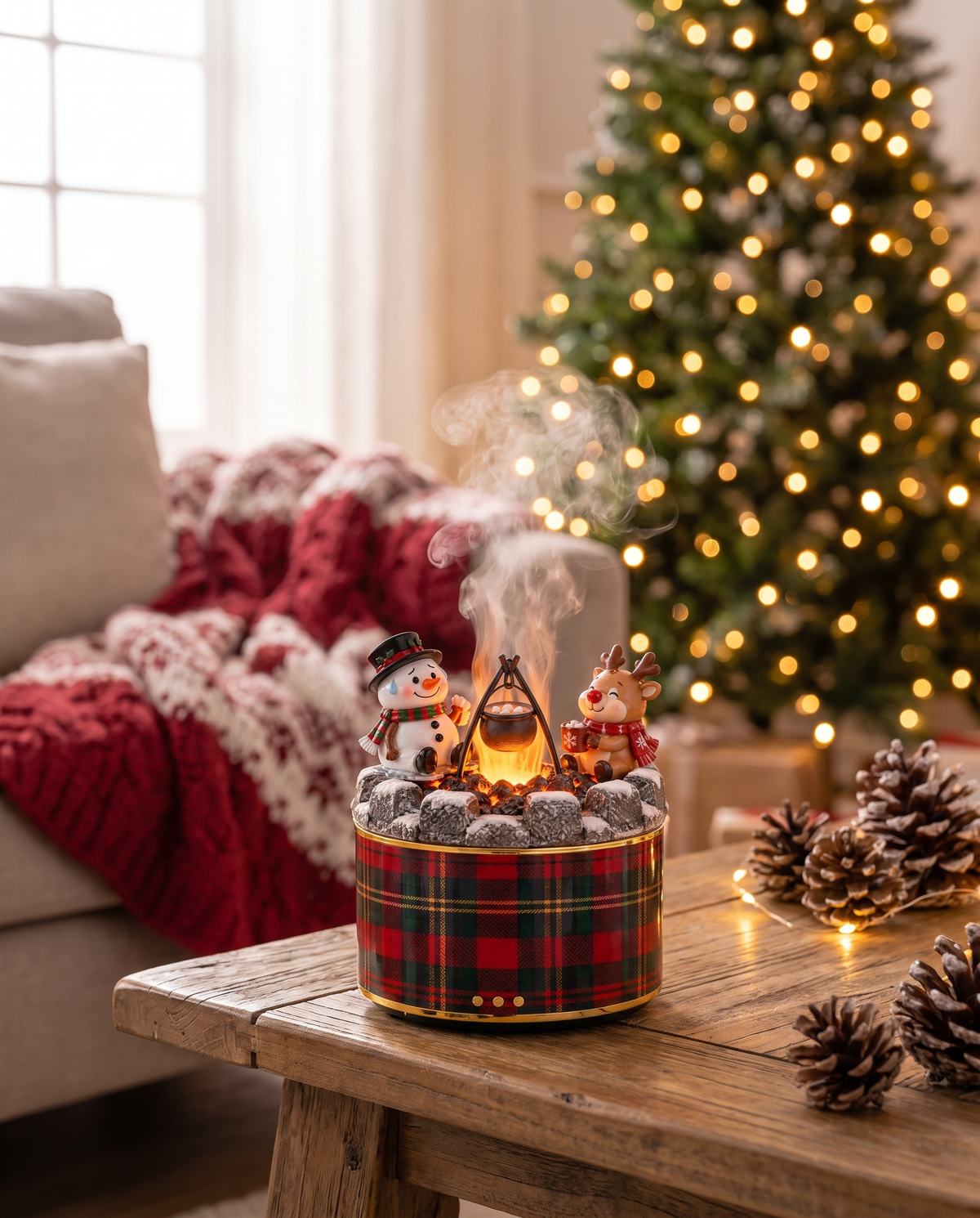 Snowy Lane Firepit Diffuser - Plaid