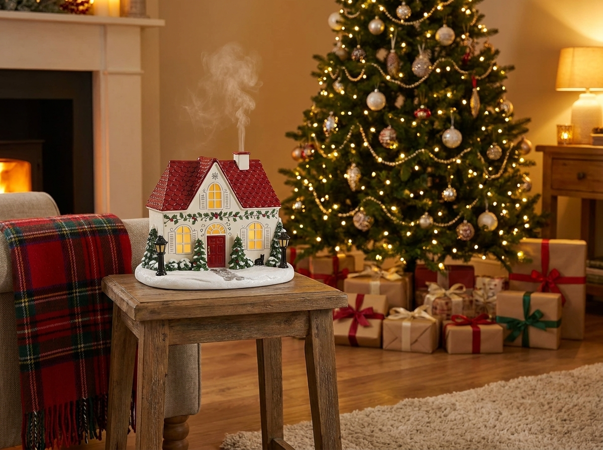 Snowy Lane Holly Cottage - Lifestyle Christmas Tree
